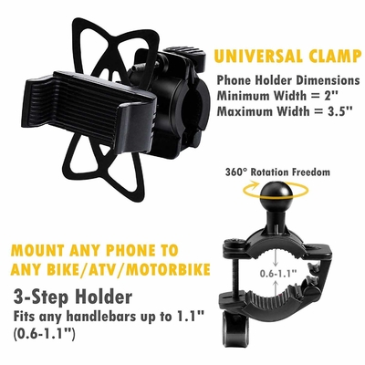 Silicone Motorcycle Mirror Mount Phone Holder Adjustable waterproof ODM